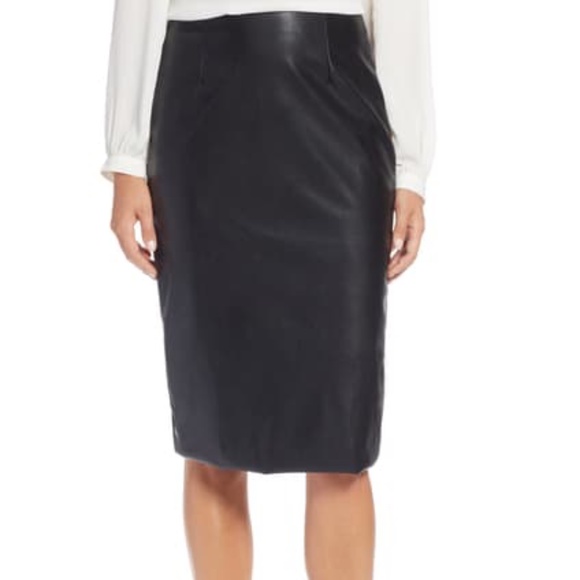 Halogen Dresses & Skirts - NWT Halogen Black Faux Leather Pencil Skirt